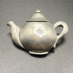 Vintage 1996 Seagull Pewter Teapot Brooch Pin Canada